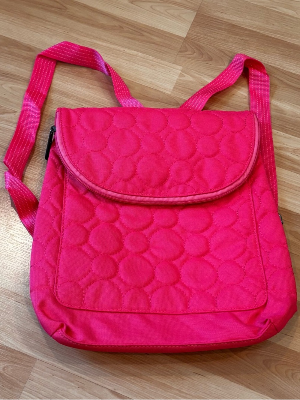 Thirty- One Bright Pink Quilted Backpack Purse